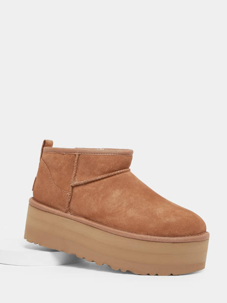 Boots Classic Ultra Mini Platform En Cuir Ugg Marron women 1135092 vue secondaire 1