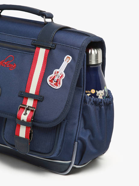 Cartable 2 Compartiments Cameleon Bleu vintage family boulanger CA38 vue secondaire 5