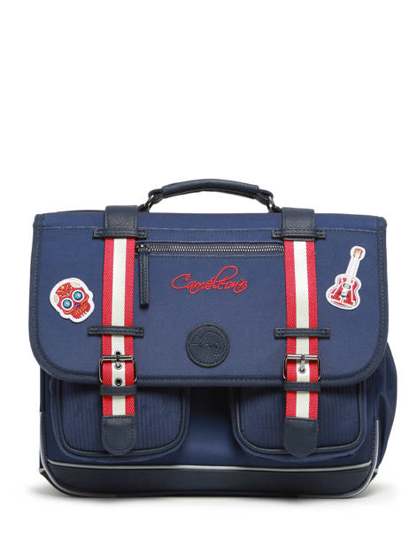 Cartable 2 Compartiments Cameleon Bleu vintage family boulanger CA38 vue secondaire 6