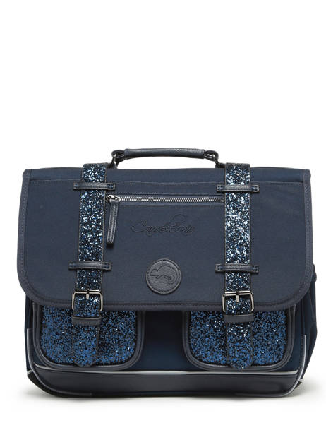Cartable Enfant 2 Compartiments Cameleon Bleu vintage fantasy CA38 vue secondaire 6