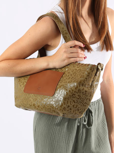Sac Porté épaule Vintage Cuir Mila louise Vert vintage 3764GP vue secondaire 1