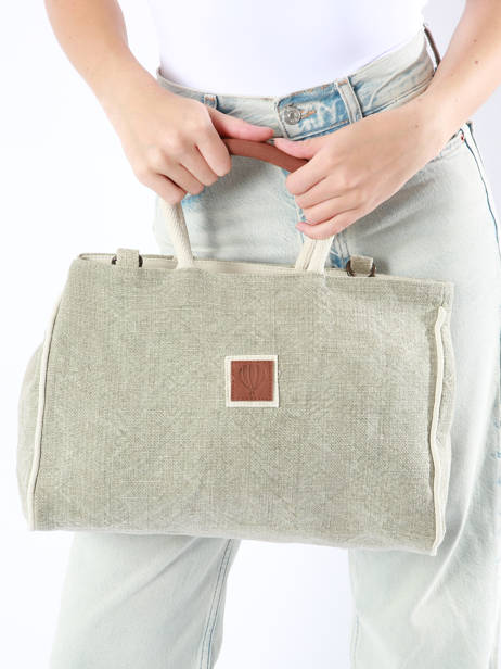 Sac Porté Main Naturel Le voyage en panier Beige naturel PM807 vue secondaire 1