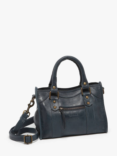 Shoulder Bag Cow Leather Basilic pepper Blue cow BCOW72 other view 2