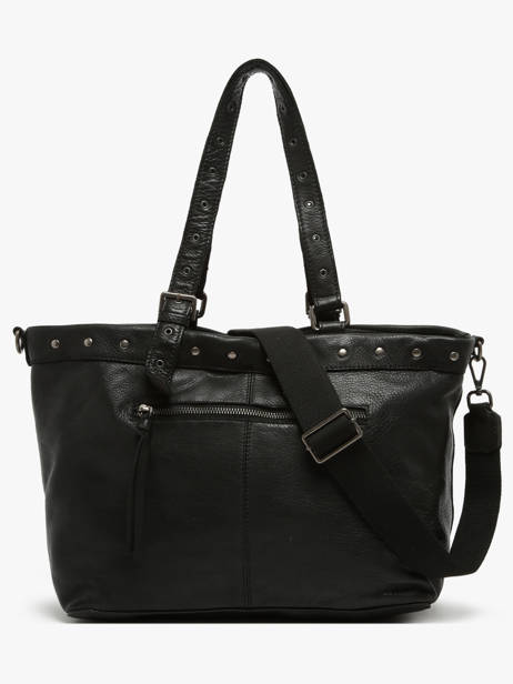 Sac Bandoulière Barcelone Cuir Basilic pepper Noir barcelone BBAC01 vue secondaire 4