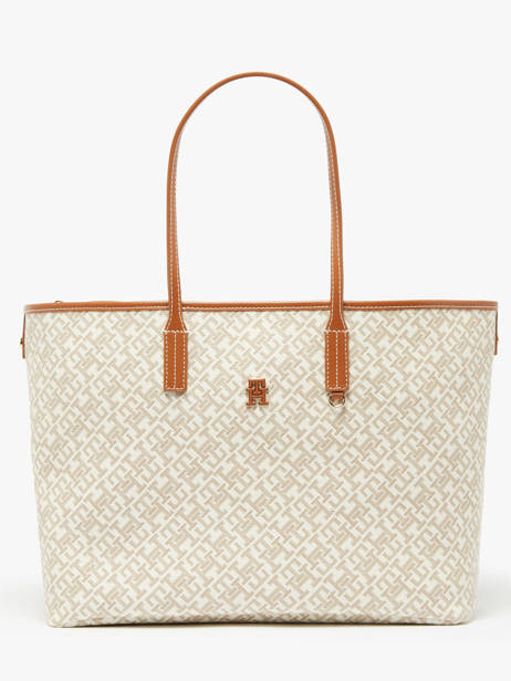 Sac Porté épaule Th Monoplay Cuir Tommy hilfiger Marron th monoplay AW17379
