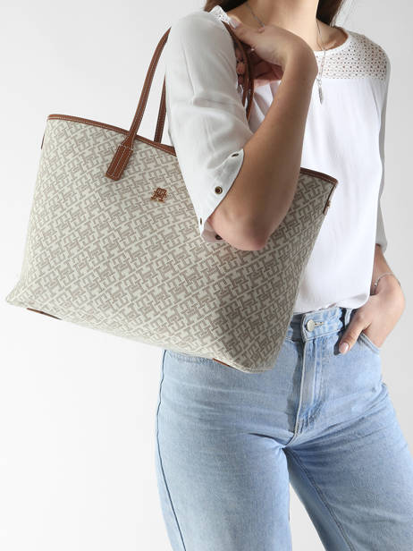 Sac Porté épaule Th Monoplay Cuir Tommy hilfiger Marron th monoplay AW17379 vue secondaire 1