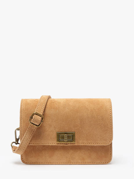 Sac Bandoulière Velvet Cuir Milano Marron velvet VE24115
