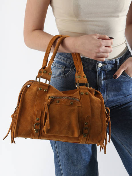 Sac Porté épaule Velvet Cuir Milano Marron velvet VE24094 vue secondaire 1