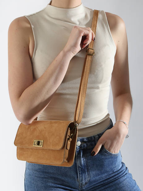 Sac Bandoulière Velvet Cuir Milano Marron velvet VE24115 vue secondaire 1