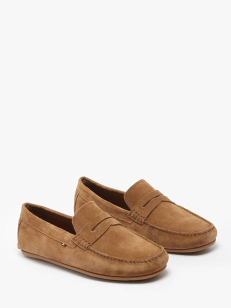 Mocassins En Cuir Tommy hilfiger Marron men 4998GVQ vue secondaire 2