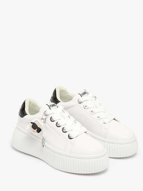 Sneakers Kreeper Low Nft Twin En Cuir Karl lagerfeld Blanc women KL42376T vue secondaire 2