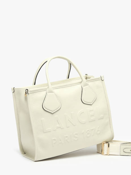 Cabas Zippé M Jour Cuir Lancel Blanc jour A12996 vue secondaire 2