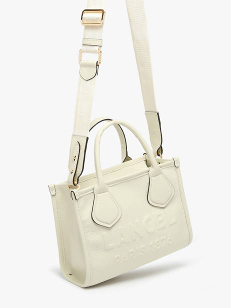 Cabas Zippé S Jour Cuir Lancel Blanc jour A12995 vue secondaire 2
