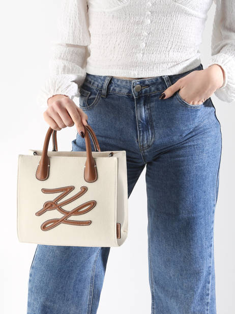 Sac à Main K Autograph Coton Karl lagerfeld Blanc k autograph A2W50002 vue secondaire 1