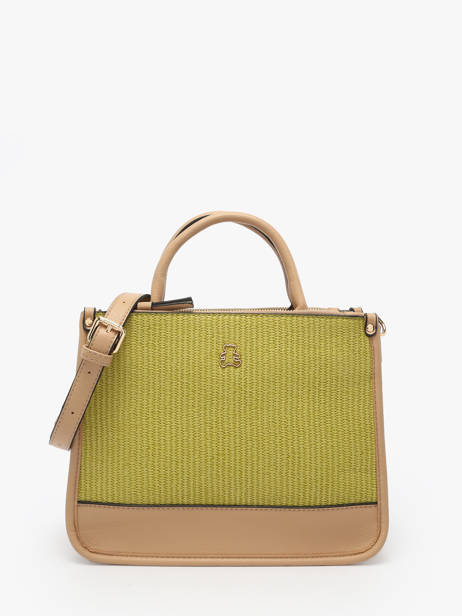 Sac Porté Main Raphia Lulu castagnette Vert raphia YASSER