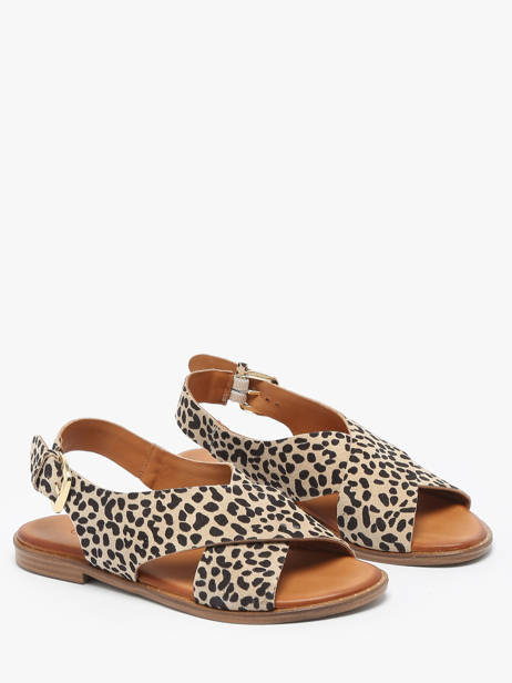 Nu-pieds Magnieres En Cuir Coco abricot Multicolore women V3043J vue secondaire 1