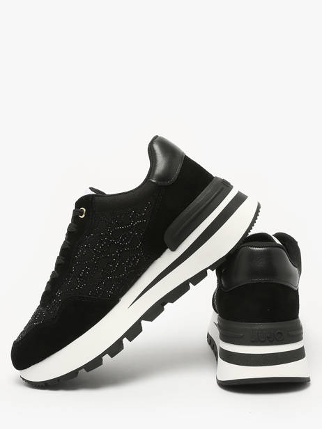 Sneakers Amazing 20 En Cuir Liu jo Noir women BA5043PX vue secondaire 3