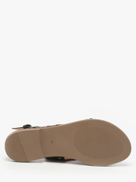 Nu-pieds Magnieu En Cuir Coco abricot Noir women V3044B vue secondaire 4