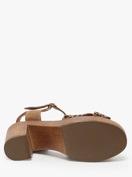 Sandales à Talon Musieges En Cuir Coco abricot Marron women V3081J vue secondaire 4