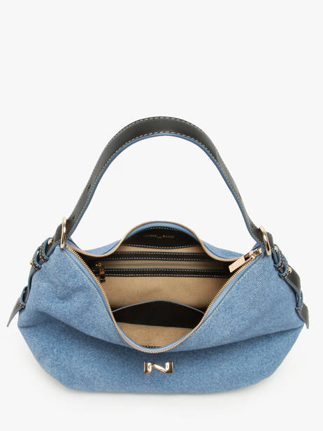 Sac Porté épaule Denim Cuir Nathan baume Bleu denim 1D vue secondaire 3