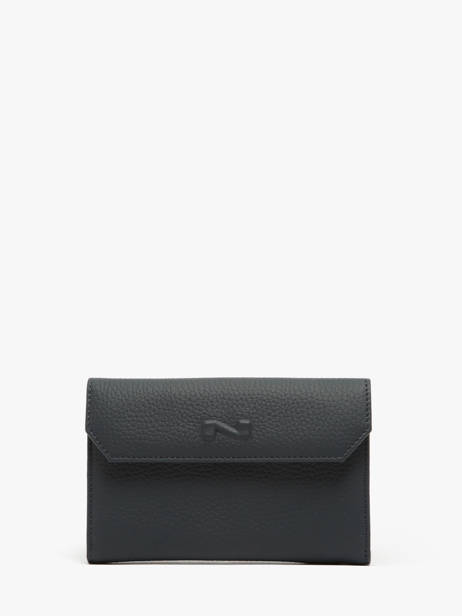 Portefeuille Nathan baume Bleu grained 410N