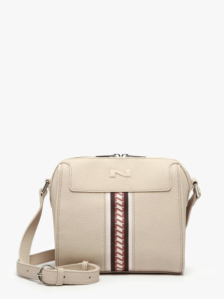 Sac Bandoulière Jeane Signature Cuir Nathan baume Beige signature 3