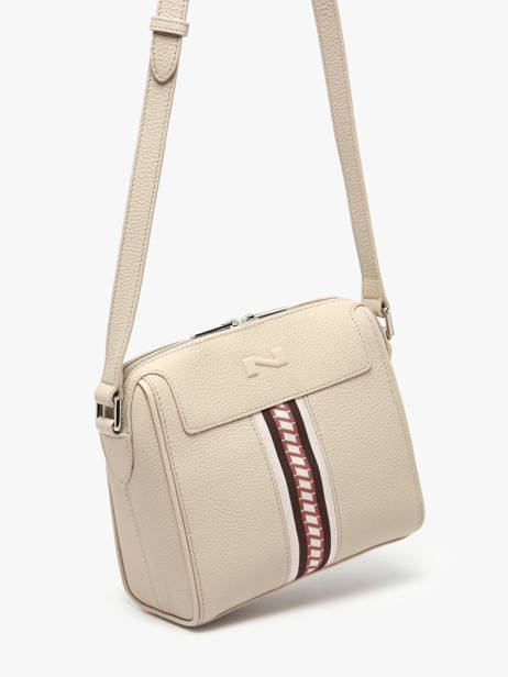 Sac Bandoulière Jeane Signature Cuir Nathan baume Beige signature 3 vue secondaire 2