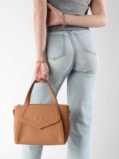 Sac à Main Cacao Cuir Nathan baume Marron candy 6 vue secondaire 1