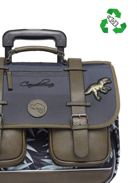 Cartable à Roulettes 2 Compartiments Cameleon Gris vintage urban PBVBCR38 vue secondaire 2