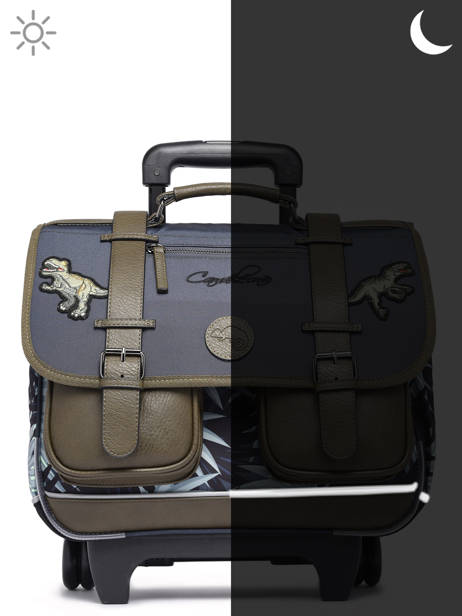 Cartable à Roulettes 2 Compartiments Cameleon Gris vintage urban PBVBCR38 vue secondaire 8