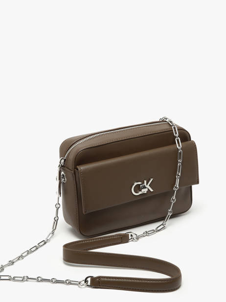 Sac Bandoulière Ck Pocket Polyester Recyclé Calvin klein jeans Marron ck pocket K613089 vue secondaire 2
