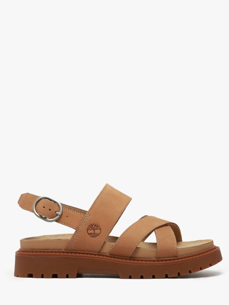 Sandales Clairemont Way En Cuir Timberland Marron women 61T4EN31