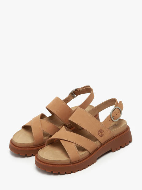 Sandales Clairemont Way En Cuir Timberland Marron women 61T4EN31 vue secondaire 1