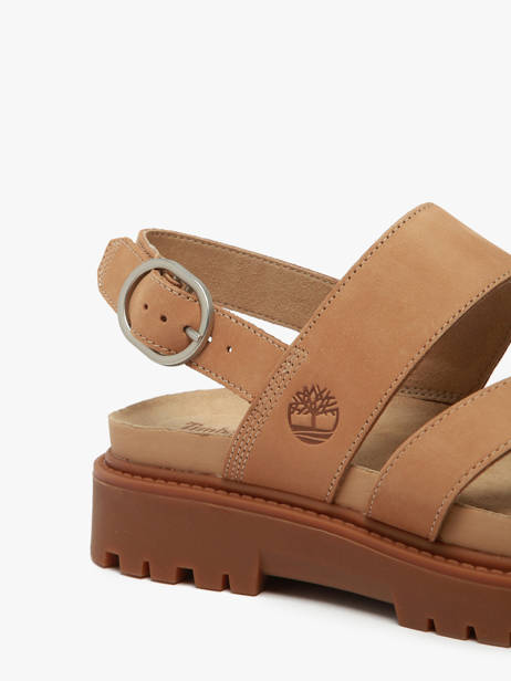 Sandales Clairemont Way En Cuir Timberland Marron women 61T4EN31 vue secondaire 2