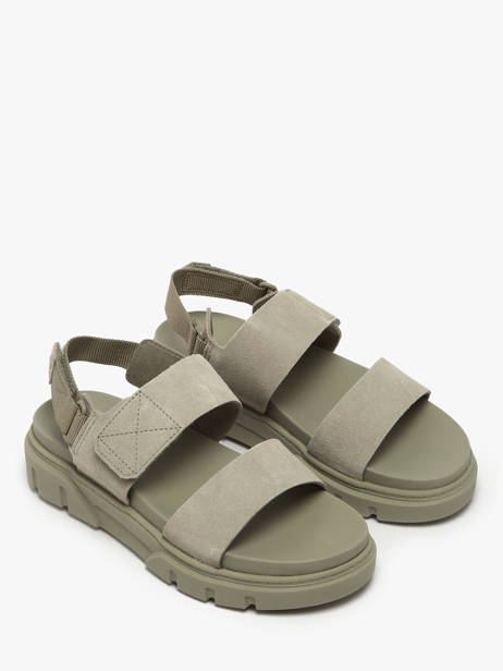 Sandales Greyfield En Cuir Timberland Vert women 61MGEO31 vue secondaire 1