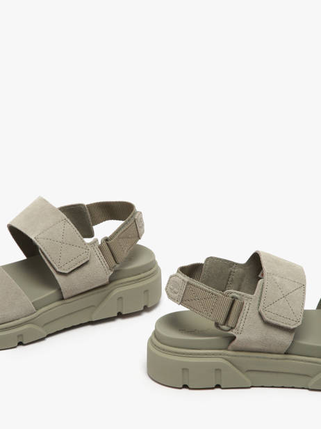 Sandales Greyfield En Cuir Timberland Vert women 61MGEO31 vue secondaire 2
