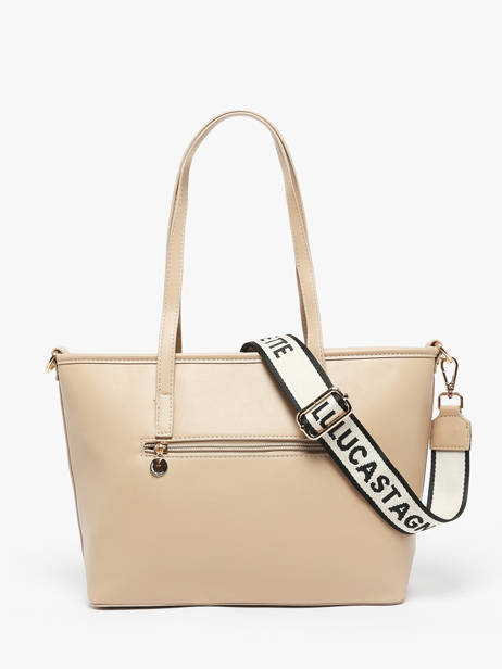 Sac Porté épaule Logo Lulu castagnette Rose logo YZEURE vue secondaire 4