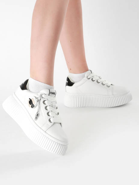 Sneakers Kreeper Low Nft Twin En Cuir Karl lagerfeld Blanc women KL42376T vue secondaire 1