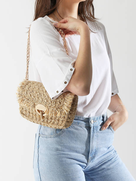 Sac Bandoulière Moon Raphia Raphia Vanessa bruno Beige moon raphia 29V40533 vue secondaire 1