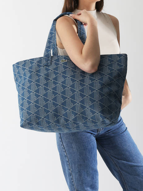 Sac Porté épaule Heritage Jacquard Coton Lacoste Bleu heritage jacquard NU4994PB vue secondaire 1