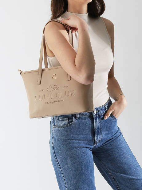 Sac Porté épaule Logo Lulu castagnette Rose logo YZEURE vue secondaire 1