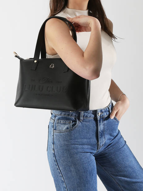 Sac Porté épaule Logo Lulu castagnette Noir logo YVRAC vue secondaire 1