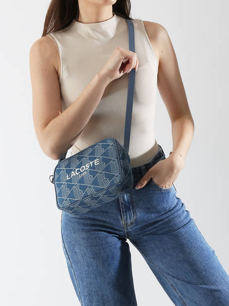 Sac Bandoulière Heritage Jacquard Coton Lacoste Bleu heritage jacquard NF5007HK vue secondaire 1