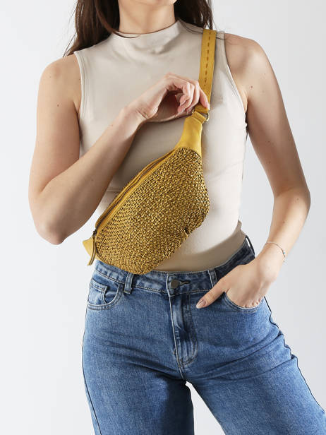 Sac Banane Biba Jaune leather BRI5L vue secondaire 1
