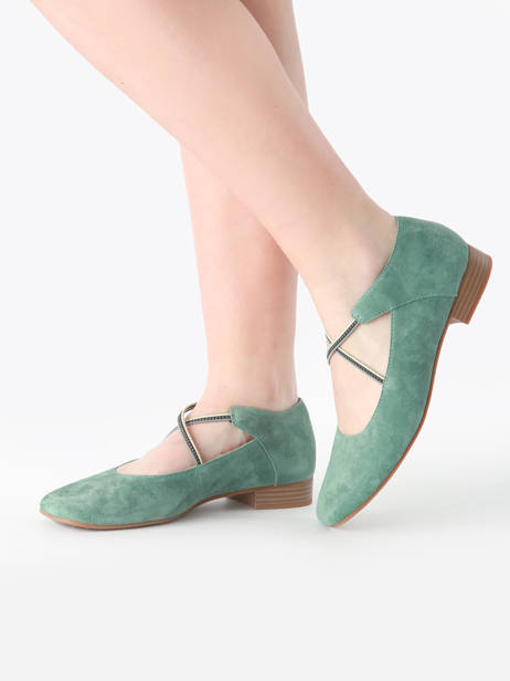 Ballerines Anima En Cuir Mam'zelle Vert women CSGAN25 vue secondaire 1
