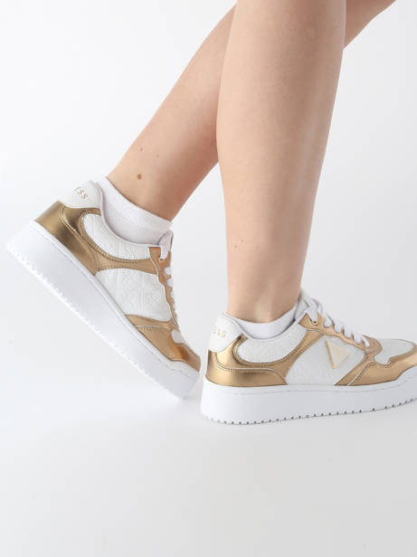 Sneakers Miram En Cuir Guess Blanc women MI6FAL12 vue secondaire 1