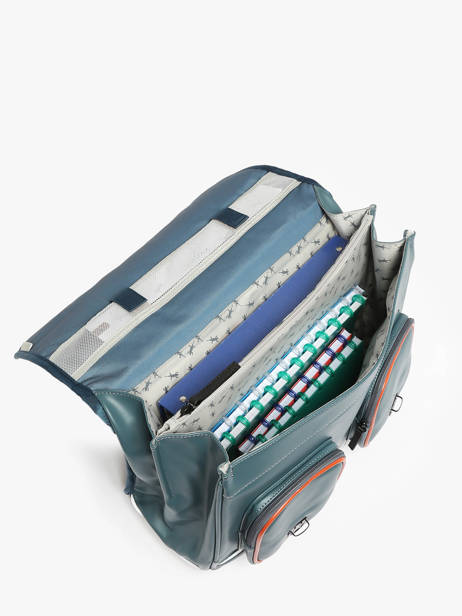 Cartable 3 Compartiments Cameleon Bleu vintage north PBVWCA41 vue secondaire 4