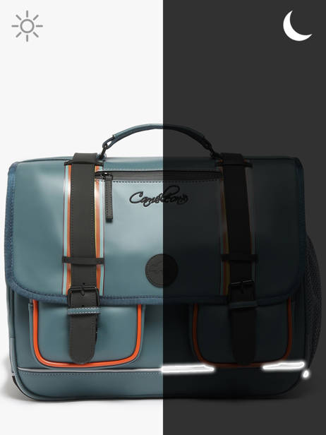 Cartable 3 Compartiments Cameleon Bleu vintage north PBVWCA41 vue secondaire 8