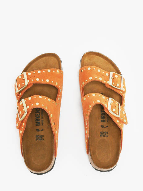 Mules Arizona Rivet En Cuir Birkenstock Orange women 1029513 vue secondaire 3