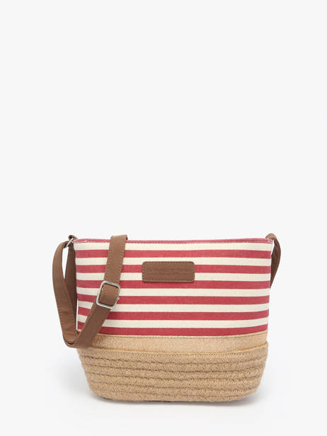 Sac Bandoulière Mariniere Le voyage en panier Rouge mariniere PM796